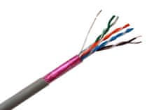 Datový kabel FTP 4x(2x24AWG) Cat.5e, drát, PVC FR grey