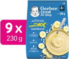 Gerber Cereal mléčná kaše banánová Dobrou noc 9x230 g