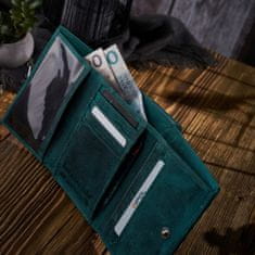 PAOLO PERUZZI Dámská Zelená Kožená Peněženka Vintage Small