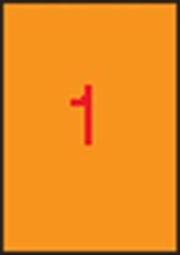 Apli Etiketa, 210 x 297 mm, fluorescentní oranžová, 100 ks/bal., 11748