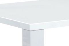 Autronic Moderní jídelní stůl Jídelní stůl 160x90x76 cm, vysoký lesk bílý (AT-3008 WT) (2xKarton)
