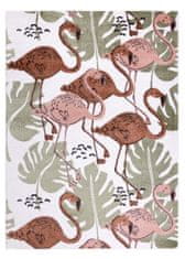 Dywany Łuszczów Dětský kusový koberec Fun Flami Flamingos cream 80x150