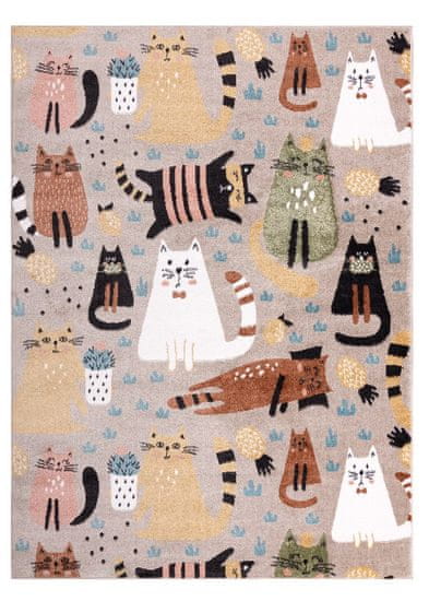 Dywany Łuszczów Dětský kusový koberec Fun Kittens Cats beige