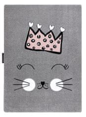 Dywany Łuszczów Dětský kusový koberec Petit Cat crown grey 120x170