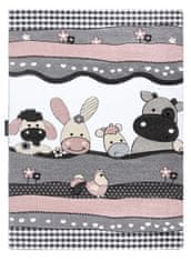 Dywany Łuszczów Dětský kusový koberec Petit Farm animals pink 120x170