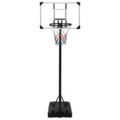 Greatstore Basketbalový koš s průhlednou deskou 235–301 cm polykarbonát