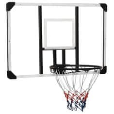 shumee vidaXL Transparentní zadní deska s basketbalovým košem, 106x69x3 cm