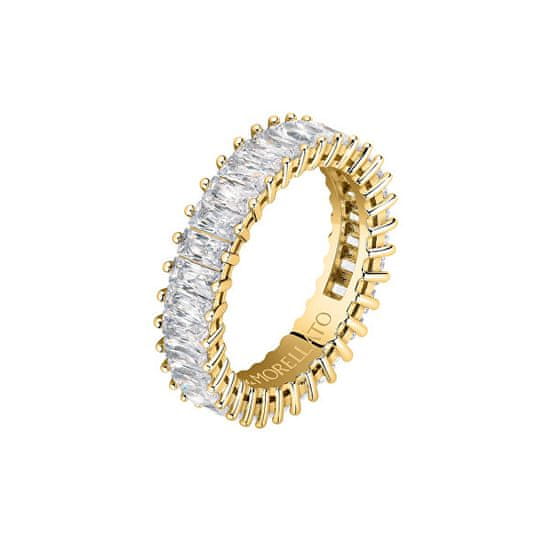 Morellato Třpytivý pozlacený prsten s čirými zirkony Baguette SAVP090