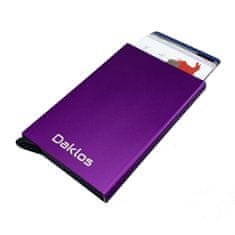 Daklos Bezpečnostní RFID kovové pouzdro a peněženka na karty a doklady až pro 8 karet - Fialová
