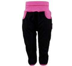 ROCKINO Dětské softshellové kalhoty vel. 68,74,80 vzor 8353 - černorůžové, velikost 80