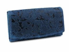 Kraftika 1ks 5 modrá dámská peněženka kožená růže