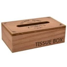 Indecor Box na papírové kapesníky dřevo 25x14x8 cm hnědý