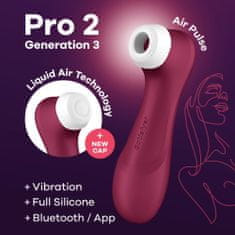 Satisfyer Satisfyer Pro 2 Generation 3 with Liquid Air Technology, Vibration and Bluetooth App Wine Red