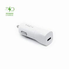 FIXED Autonabíječka FIXED s USB-C výstupem a podporou PD, 18W, bílá