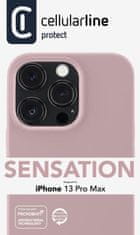 CellularLine Ochranný silikonový kryt Cellularline Sensation pro Apple iPhone 13 Pro Max, starorůžový