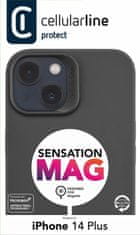 CellularLine Ochranný silikonový kryt Cellularline Sensation s podporou MagSafe pro Apple iPhone 14 Plus, černý