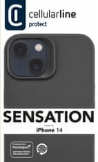 CellularLine Ochranný silikonový kryt Cellularline Sensation pro Apple iPhone 14, černý