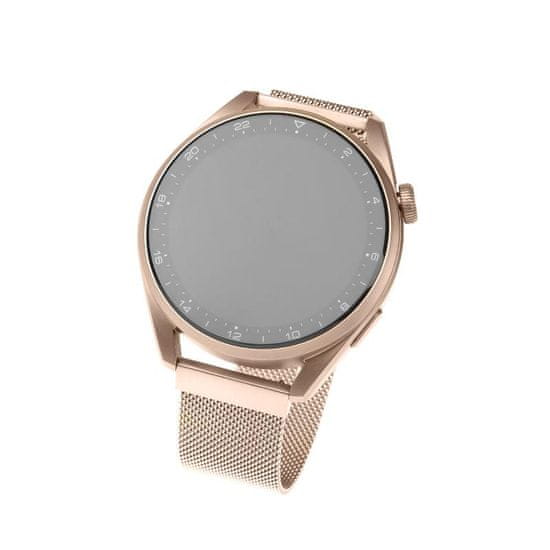 FIXED Síťovaný nerezový řemínek FIXED Mesh Strap s Quick Release 20mm pro smartwatch, růžové zlatý