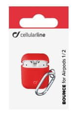 CellularLine Ochranný kryt s karabinou Cellularline Bounce pro Apple AirPods 1 & 2, červený