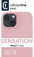 CellularLine Ochranný silikonový kryt Cellularline Sensation pro Apple iPhone 14 Plus, růžový