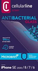 CellularLine Antimikrobiální ochranné tvrzené sklo Cellularline Antibiom pro Apple iPhone 7/8/SE (2020/2022)