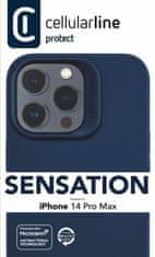 CellularLine Ochranný silikonový kryt Cellularline Sensation pro Apple iPhone 14 PRO MAX, modrý