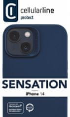 CellularLine Ochranný silikonový kryt Cellularline Sensation pro Apple iPhone 14, modrý