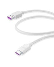CellularLine USB datový kabel Cellularline SC s USB-C konektorem, Huawei SuperCharge technologie, 120 cm, bílý