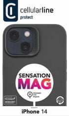 CellularLine Ochranný silikonový kryt Cellularline Sensation s podporou MagSafe pro Apple iPhone 14, černý