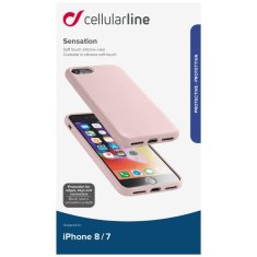 CellularLine Ochranný silikonový kryt Cellularline Sensation pro Apple iPhone 7/8/SE (2020/2022), starorůžový