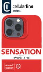 CellularLine Ochranný silikonový kryt Cellularline Sensation pro Apple iPhone 14 PRO, červený