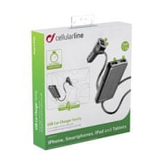 CellularLine Autonabíječka Cellularline s 4 x USB, 7.2 A, černá