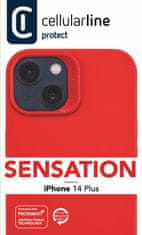 CellularLine Ochranný silikonový kryt Cellularline Sensation pro Apple iPhone 14 Plus, červený