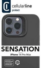 CellularLine Ochranný silikonový kryt Cellularline Sensation pro Apple iPhone 14 PRO MAX, černý