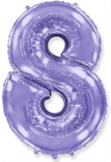 Fóliový balónek číslice 8 - fialový - lila - 102 cm