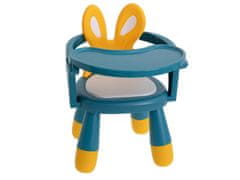 Židle ke krmení a hraní žlutá a modrá
