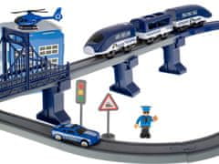 Ikonka Elektrické vlakové policejní vozy 92 prvků ~300cm