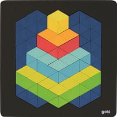 Goki Dřevěné puzzle Pyramida 3D efekt 82 dílků