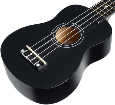  krásné sopránové ukulele ucoolele UC-002-BK matná povrchová úprava 12 pražců plnohodnotný zvuk zhotovené z lipového dřeva krásné také jako dárek 