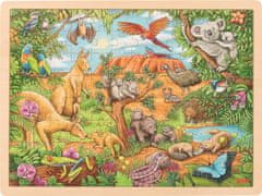 Goki Dřevěné puzzle Australská zvířata 96 dílků