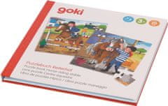 Goki Magnetická puzzle kniha Jezdecká stáj 2x20 dílků
