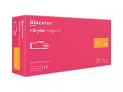 MERCATOR MEDICAL Nitrilové rukavice Mercator NITRYLEX magenta, nepudr., 100 ks Velikost: XS