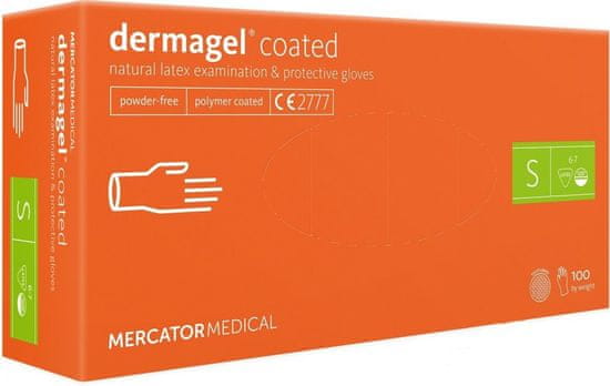 MERCATOR MEDICAL Latexové rukavice Mercator DERMAGEL 100 ks Velikost: S