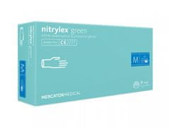 MERCATOR MEDICAL NITRYLEX GREEN - Nitrilové rukavice (bez pudru) zelené nesterilní - 100 ks, R-008, M