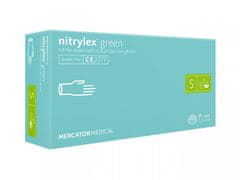 MERCATOR MEDICAL NITRYLEX GREEN - Nitrilové rukavice (bez pudru) zelené nesterilní - 100 ks, R-008, S