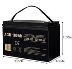 Iso Trade 20805 Bezúdržbová baterie AGM 12V 100Ah