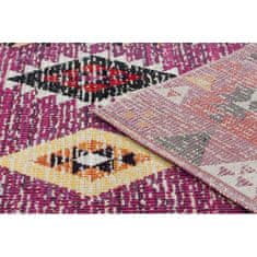 eoshop Moderný koberec MUNDO D7701 diamanty boho 3D outdoor růžový / béžová (Velikost: 160x220 cm)