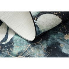 eoshop ANDRE mycí kobereček 1336 Listy protiskluz - černý / tyrkysový (Velikost: 160x220 cm)