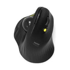 Port Designs PORT CONNECT ERGONOMIC TRACKBALL, bezdrátová ergonomická myš, 2,4 Ghz & Bluetooth, USB-A/C, černá