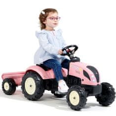 Falk FALK Traktor Country Star Pink pro pedály + přívěs a klakson na 2 roky.